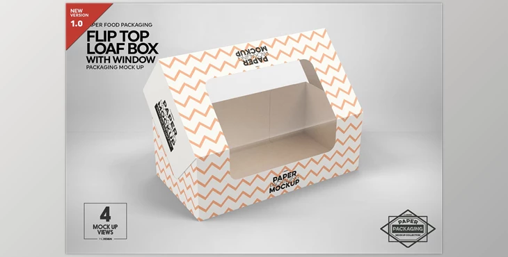 Download Download Flip Top Loaf Box Packaging Mockup Creativemarket 5357944